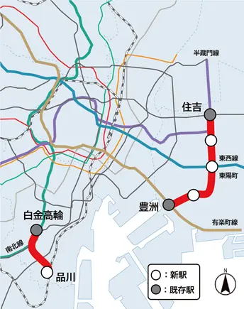 東京メトロ有楽町線（豊洲～住吉）延伸イメージ図